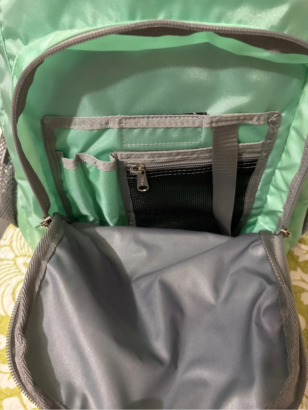 L.L. Bean Deluxe 37L Mint Green Water ProofLightweight Reflect Backpack NWT